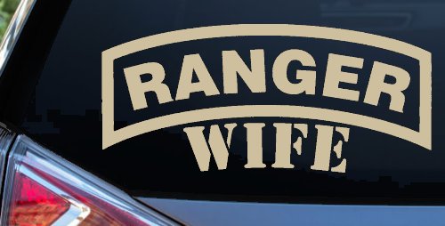 Ranger Wife Military Car or Truck Window Decal Sticker (Desert Sand)