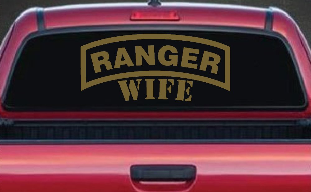 Ranger Wife Military Car or Truck Window Vinyl Decal Sticker (Gold)