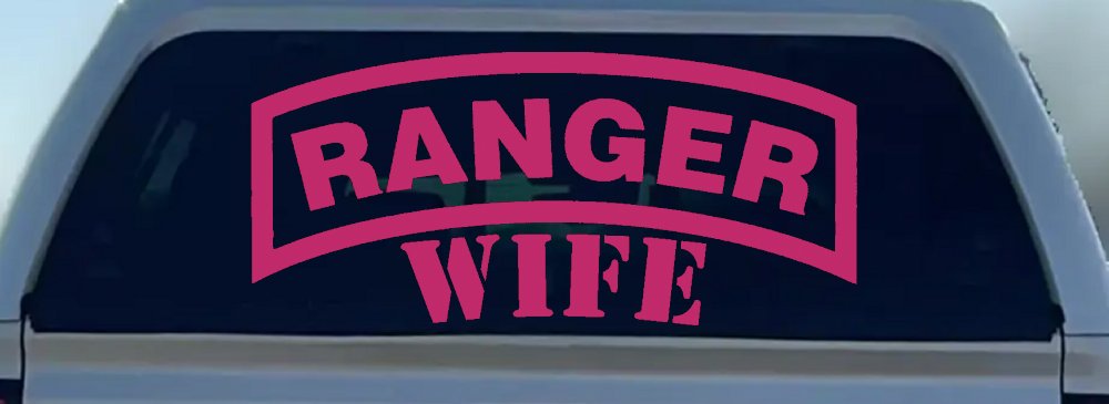 Ranger Wife Military Car or Truck Window Decal Sticker (Hot Pink)