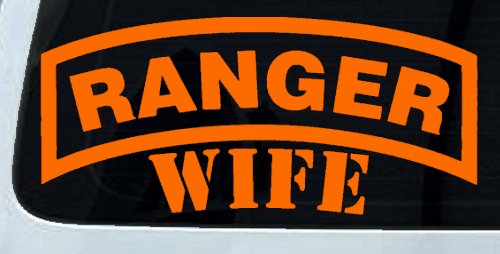 Ranger Wife Military Car or Truck Window Decal Sticker (Orange)