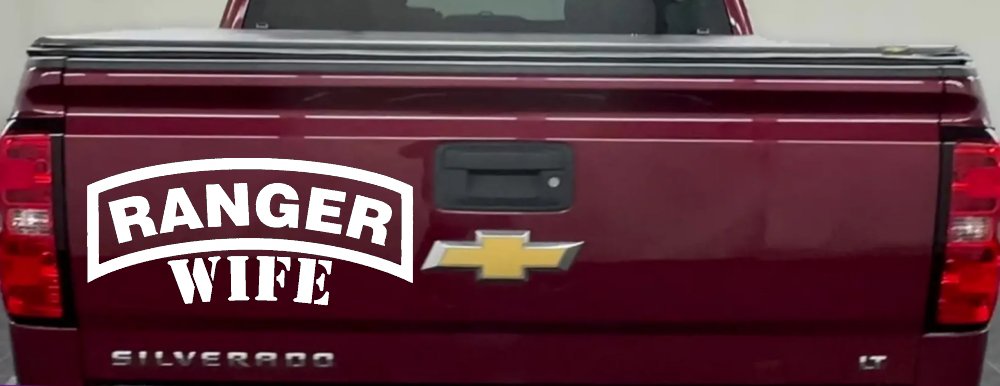 Ranger Wife Military Car or Truck Window Decal Sticker (White)