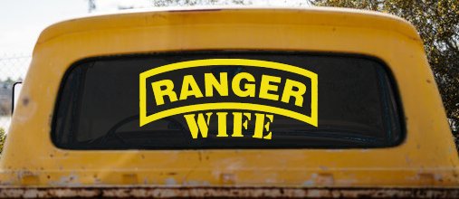 Ranger Wife Military Car or Truck Window Decal Sticker