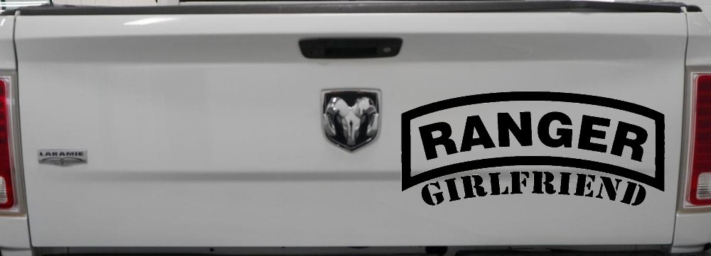 Ranger Girlfriend Military Car or Truck Window Decal Sticker (Black)