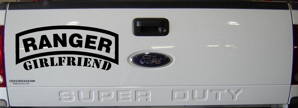 Ranger Girlfriend Military Car or Truck Window Decal Sticker (Black)