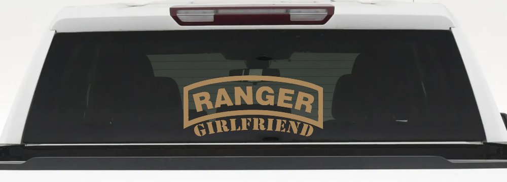 Ranger Girlfriend Military Car or Truck Window Decal Sticker (Light Brown)
