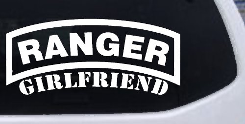 Ranger Girlfriend Military Car or Truck Window Decal Sticker (White)