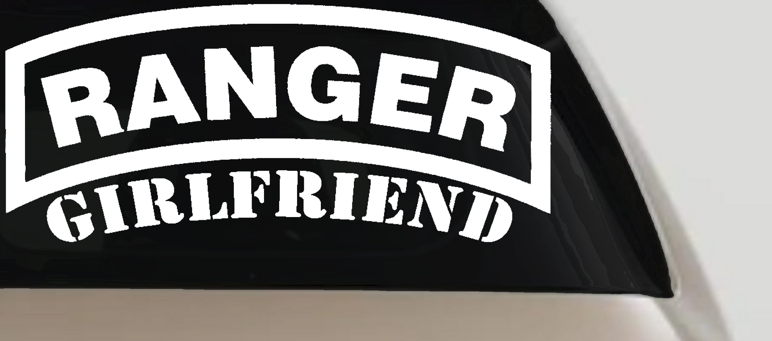 Ranger Girlfriend Military Car or Truck Window Vinyl Decal Sticker (White)