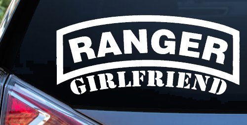 Ranger Girlfriend Military Car or Truck Window Decal Sticker (White)