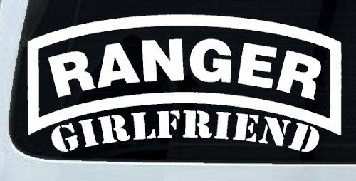 Ranger Girlfriend Military Car or Truck Window Decal Sticker (White)