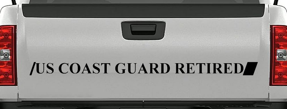 US COAST GUARD RETIRED Military Car or Truck Window Vinyl Decal Sticker (Black)