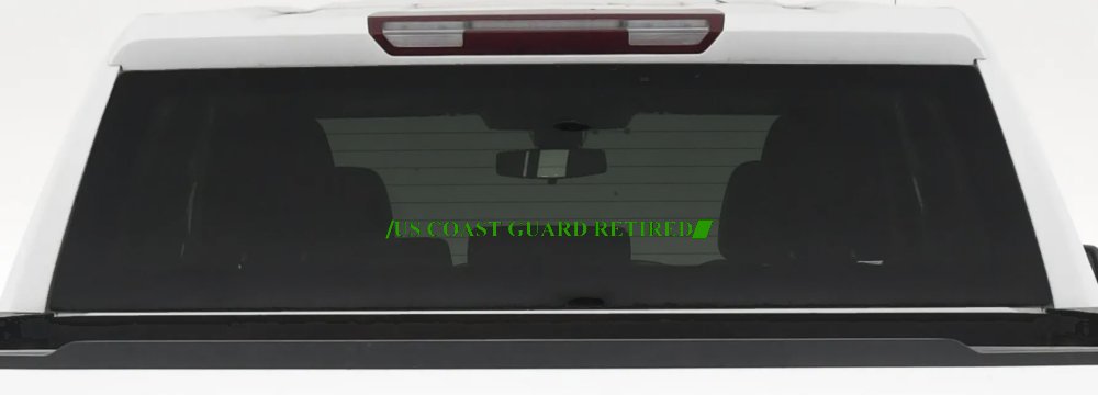 US COAST GUARD RETIRED Military Car or Truck Window Decal Sticker (Lime)
