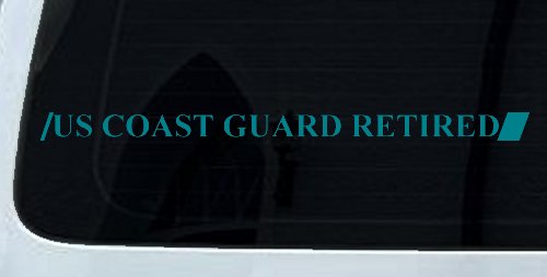 US COAST GUARD RETIRED Military Car or Truck Window Vinyl Decal Sticker (Turquoise Blue)