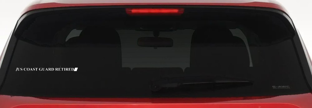 US COAST GUARD RETIRED Military Car or Truck Window Vinyl Decal Sticker (White)