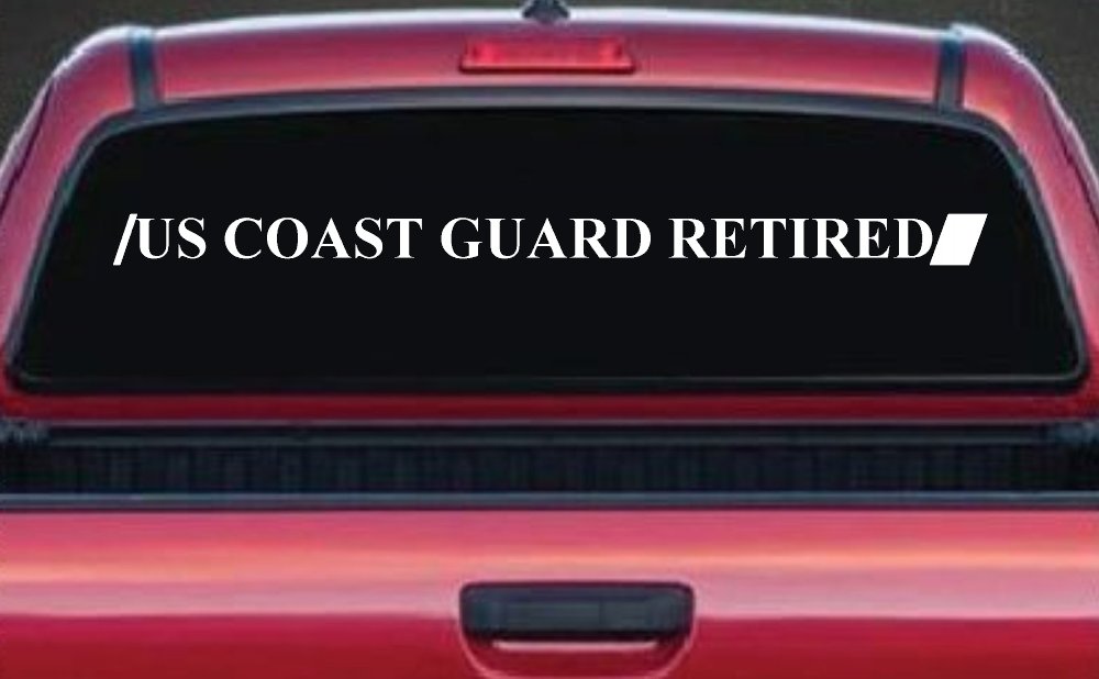 US COAST GUARD RETIRED Military Car or Truck Window Decal Sticker (White)