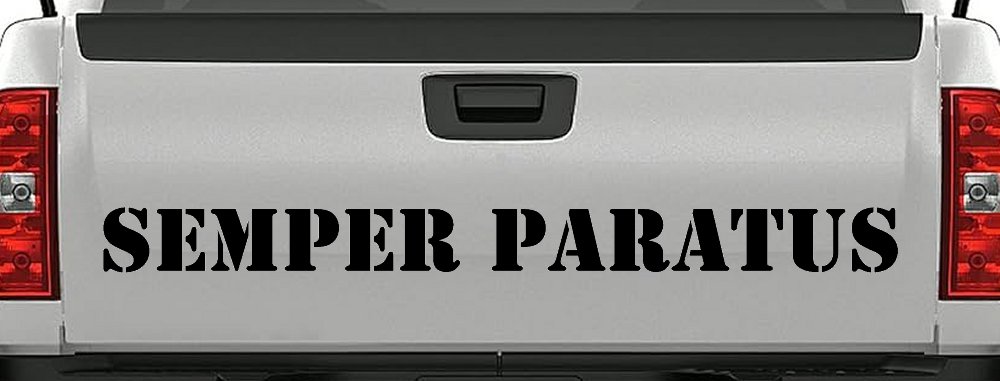 SEMPER PARATUS Military Car or Truck Window Decal Sticker (Black)