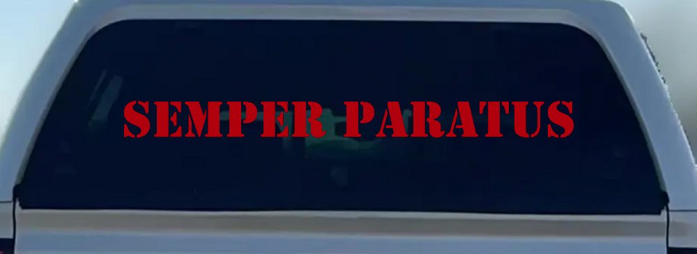 SEMPER PARATUS Military Car or Truck Window Decal Sticker (Red)