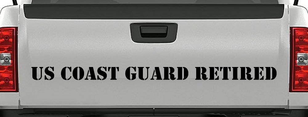 US Coast Guard Retired Military Car or Truck Window Decal Sticker (Black)