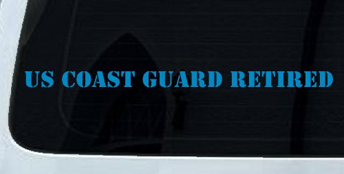 US Coast Guard Retired Military Car or Truck Window Decal Sticker (Blue)