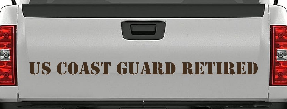 US Coast Guard Retired Military Car or Truck Window Decal Sticker (Brown)