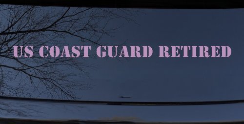 US Coast Guard Retired Military Car or Truck Window Decal Sticker (Lilac)