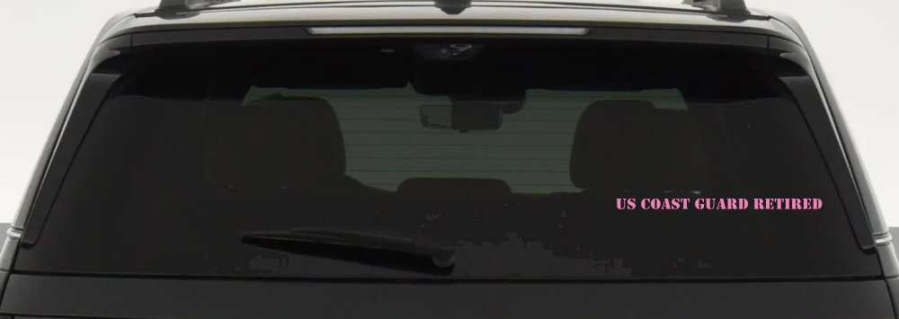 US Coast Guard Retired Military Car or Truck Window Decal Sticker (Pink)