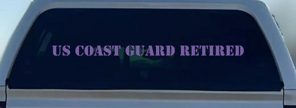 US Coast Guard Retired Military Car or Truck Window Decal Sticker (Purple)