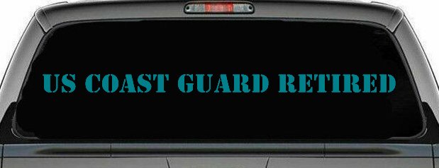 US Coast Guard Retired Military Car or Truck Window Decal Sticker (Turquoise Blue)