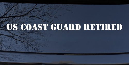 US Coast Guard Retired Military Car or Truck Window Decal Sticker (White)