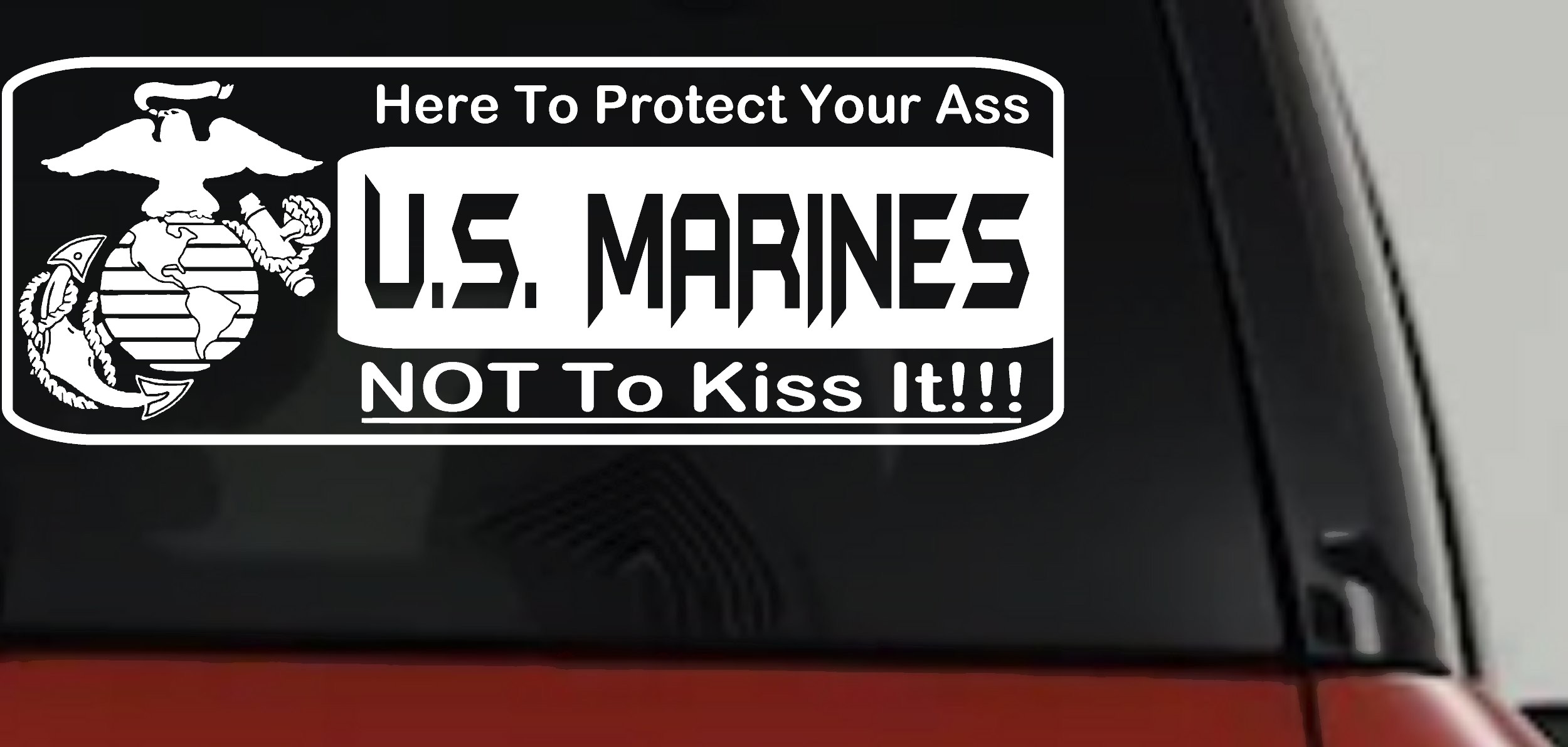 Marine Protect You Military Car or Truck Window Vinyl Decal Sticker (White)