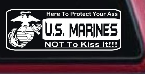 Marine Protect You Military Car or Truck Window Vinyl Decal Sticker (White)