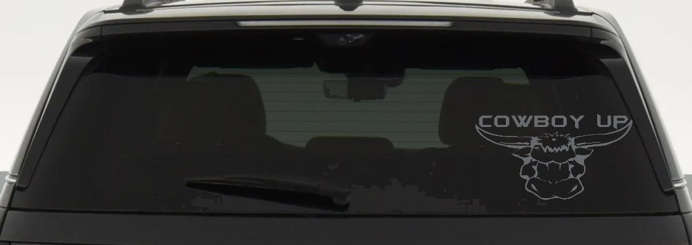 Cowboy Up Bull Head Western Car or Truck Window Decal Sticker