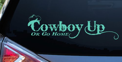 Cowboy Up Or Go Home Western Rodeo Farm Ranch Car or Truck Window Decal Sticker (Mint)