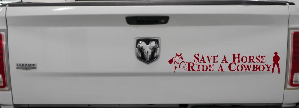 Save a Horse Ride a Cowboy Western Rodeo Farm Ranch Car or Truck Window Decal Sticker (Burgundy)