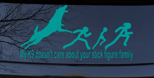 My K9 Dog Doesn't Care About Your Stick Figure Family Funny Car or Truck Window Decal Sticker