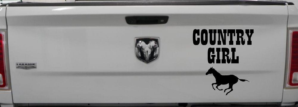 Country Girl With Running Horse  Rodeo Farm Ranch Car or Truck Window Decal Sticker