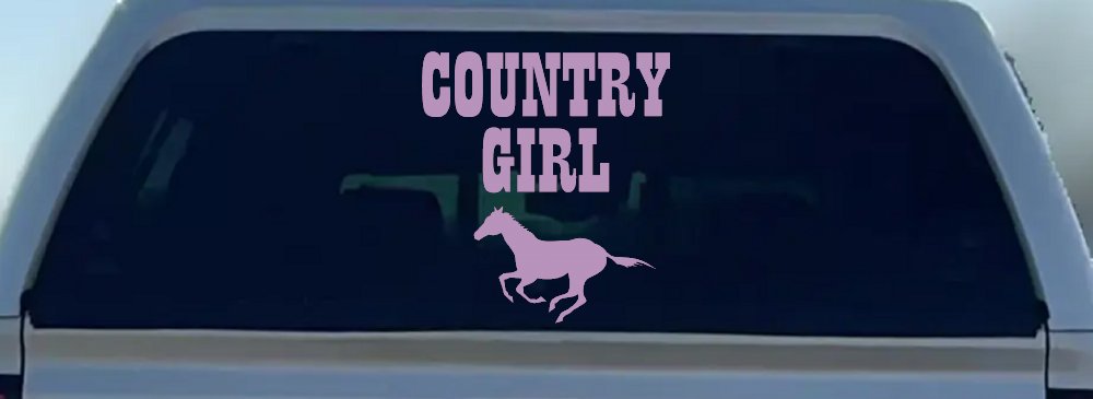 Country Girl With Running Horse  Rodeo Farm Ranch Car or Truck Window Decal Sticker