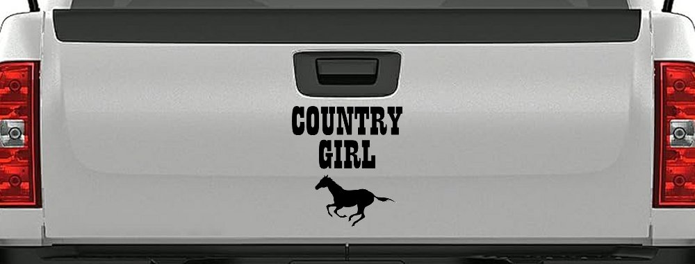 Country Girl With Running Horse  Rodeo Farm Ranch Car or Truck Window Decal Sticker