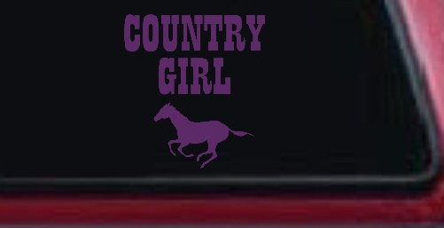 Country Girl With Running Horse  Rodeo Farm Ranch Car or Truck Window Decal Sticker