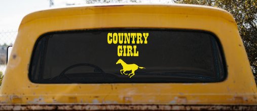 Country Girl With Running Horse  Rodeo Farm Ranch Car or Truck Window Decal Sticker