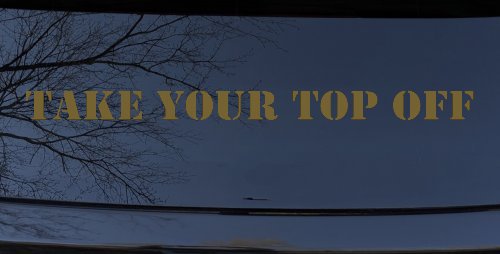 Take Your Top Off Car or Truck Window Decal Sticker (Gold)