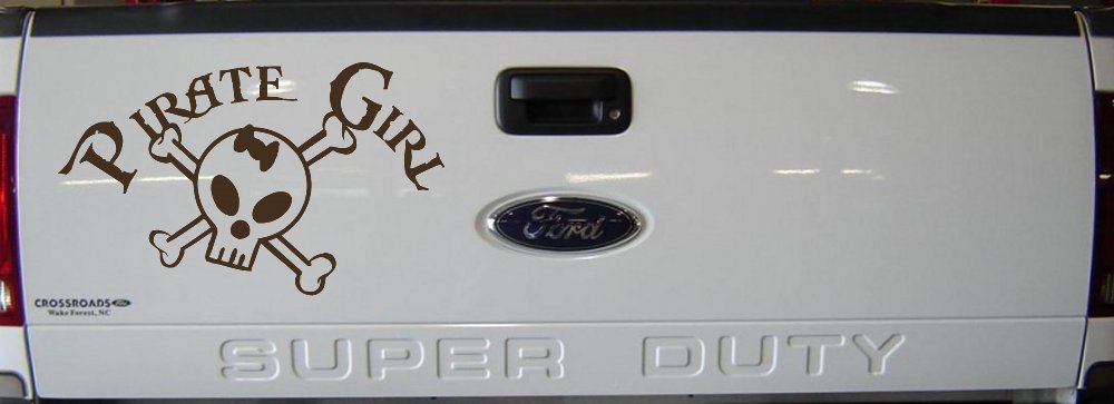 Pirate Girl Cute Skull Car or Truck Window Decal Sticker