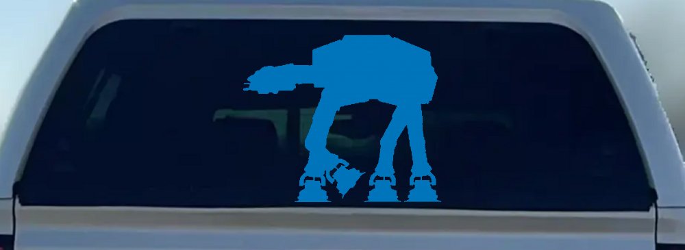 Walker AT-AT Sci Fi Car or Truck Window Decal Sticker (Sky Blue)