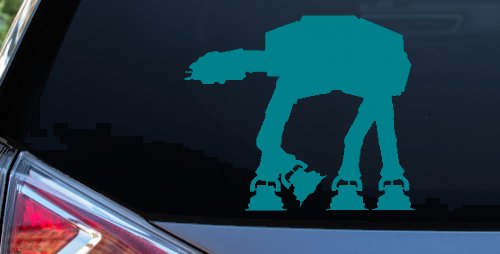 Walker AT-AT Sci Fi Car or Truck Window Decal Sticker (Turquoise Blue)