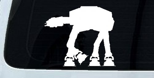 Walker AT-AT Sci Fi Car or Truck Window Vinyl Decal Sticker (White)