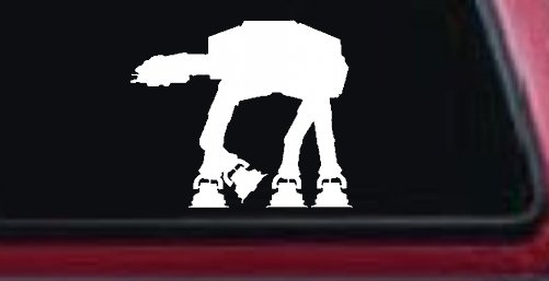 Walker AT-AT Sci Fi Car or Truck Window Decal Sticker (White)
