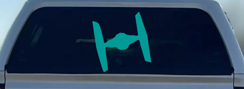 TIE Fighter Car or Truck Window Decal Sticker (Turquoise)