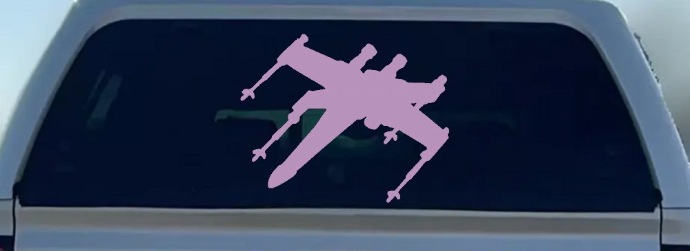 X-Wing Fighter Sci Fi Car or Truck Window Decal Sticker (Lilac)