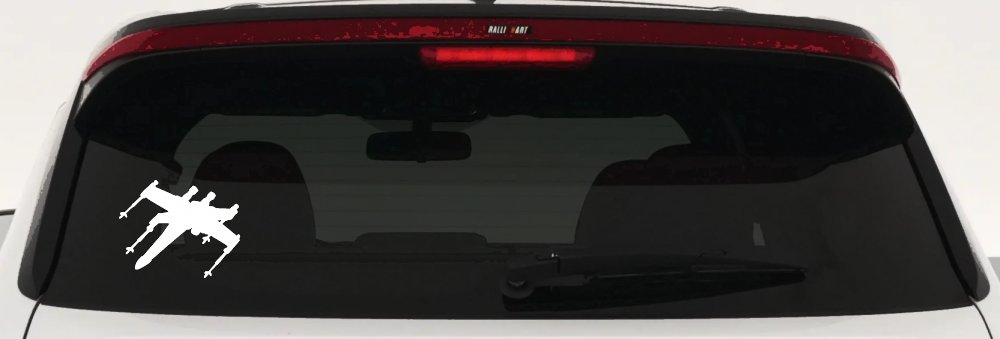 X-Wing Fighter Sci Fi Car or Truck Window Decal Sticker (White)