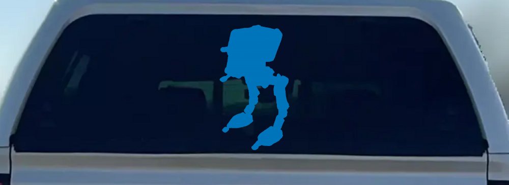 Walker AT-ST Sci Fi Car or Truck Window Decal Sticker (Sky Blue)