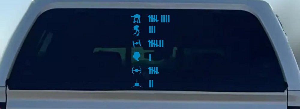 Star Wars Keeping Count Sci Fi Car or Truck Window Decal Sticker